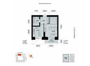 1-комн. · 31,5 м²