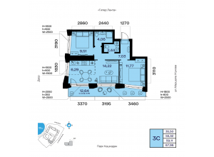 3-комн. · 59,1 м²