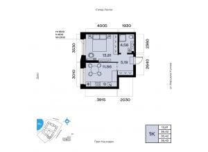 1-комн. · 35,4 м²