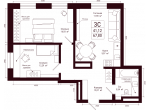 3-комн. · 67.8 м²