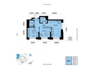 2-комн. · 51,2 м²