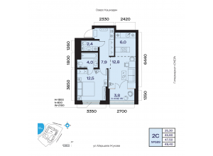 2-комн. · 47,5 м²