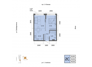 2-комн. · 46,6 м²