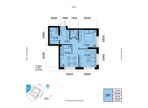 2-комн. · 50 м²