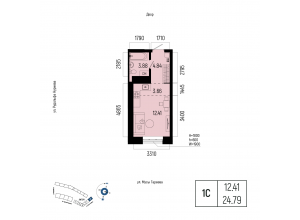 1-комн. · 24,8 м²