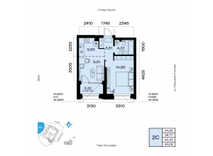 2-комн. · 40,4 м²